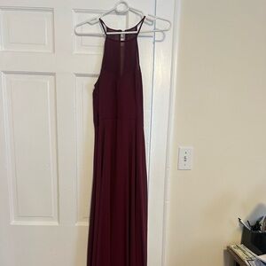 Burgundy Chiffon Maxi Dress – Size Medium